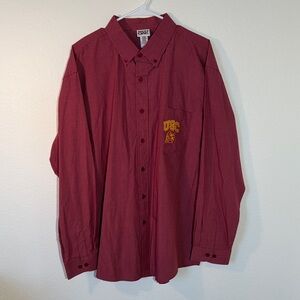 Red Oak Sportswear Men's USC Trojan  Red Check Casual Button Down Shirt Size XL